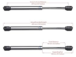 Berta 2-Pack 10 Inch 100N/22 LB Hydraulic Soft Open