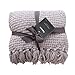 PERSUN Throw Blanket Textured Solid Soft Decorative Knitted Blankets with Fringes for Sofa Couch Home Decor, 50