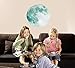 Judek 30cm Bedroom Glow in the Dark Full Moon Light Luminous Wall Art Stickers and Stars Removable Decorations. (green)