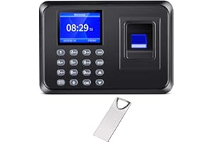 MIKONIYA Time Clock,Time Clocks for Employees Small Business,Attendance Machine ​with Fingerprint,Password Punching in One,Office Fingerprint Time Clock with 1000 Fingerprints,with 16G U-Disk