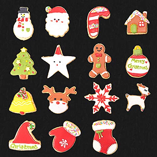 BAKHUK Christmas Cookie Cutters Set - 15pcs - Christmas Tree, Santa Claus, Reindeer, Christmas Stockings, Bells, etc, Exquisite Gift Box Packaging, Stainless Steel Cookie Cutters - Thumbnail 6