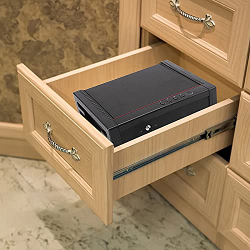 Biometric Gun Safe with Fireproof Bag for 2 Pistols, Quick Access Pistol Safe with Fingerprint