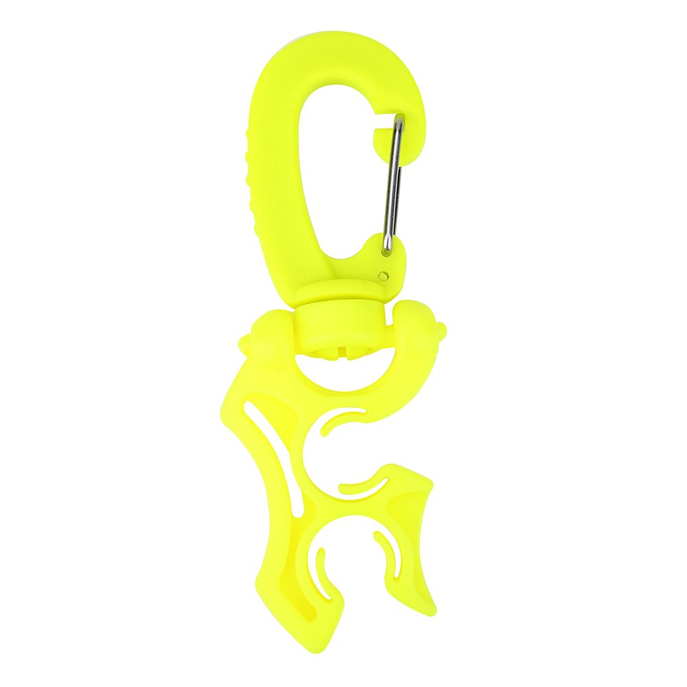 Tbest Scuba Diving Hose Holder Clip, Scuba Diving Regulator with Clip Double Diving Dive BCD Hose Holder Low Pressure Hose Clip Holder with Snap Hook Buckle(Green)