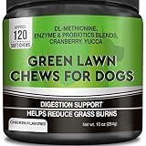 GOODGROWLIES Grass Saver for Dogs - Dog Pee Lawn Repair Treats - Grass Burn Spots Caused by Dog Urine - Grass Saver Rocks with Probiotics + Digestive Enzymes, Cranberry - Made in USA - 120 Soft Chews