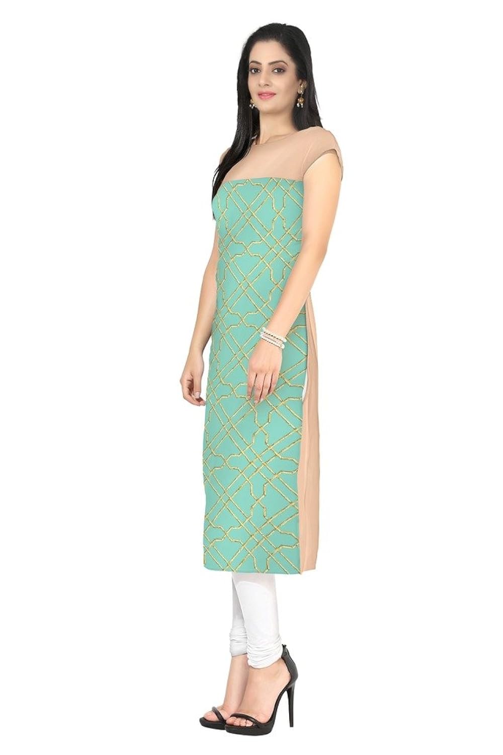ziyaa women's straight crepe kurta