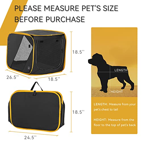 A4Pet Pop Up Dog Crate for Car, Portable Pet Dog Travel Crates Carrier with Comfort Pad for