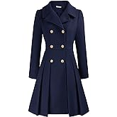 GRACE KARIN 2024 Women's Fashion Trench Coat Notch Lapel Double Breasted Thick A Line Pea Coats Jacket with Pockets(S-2XL)