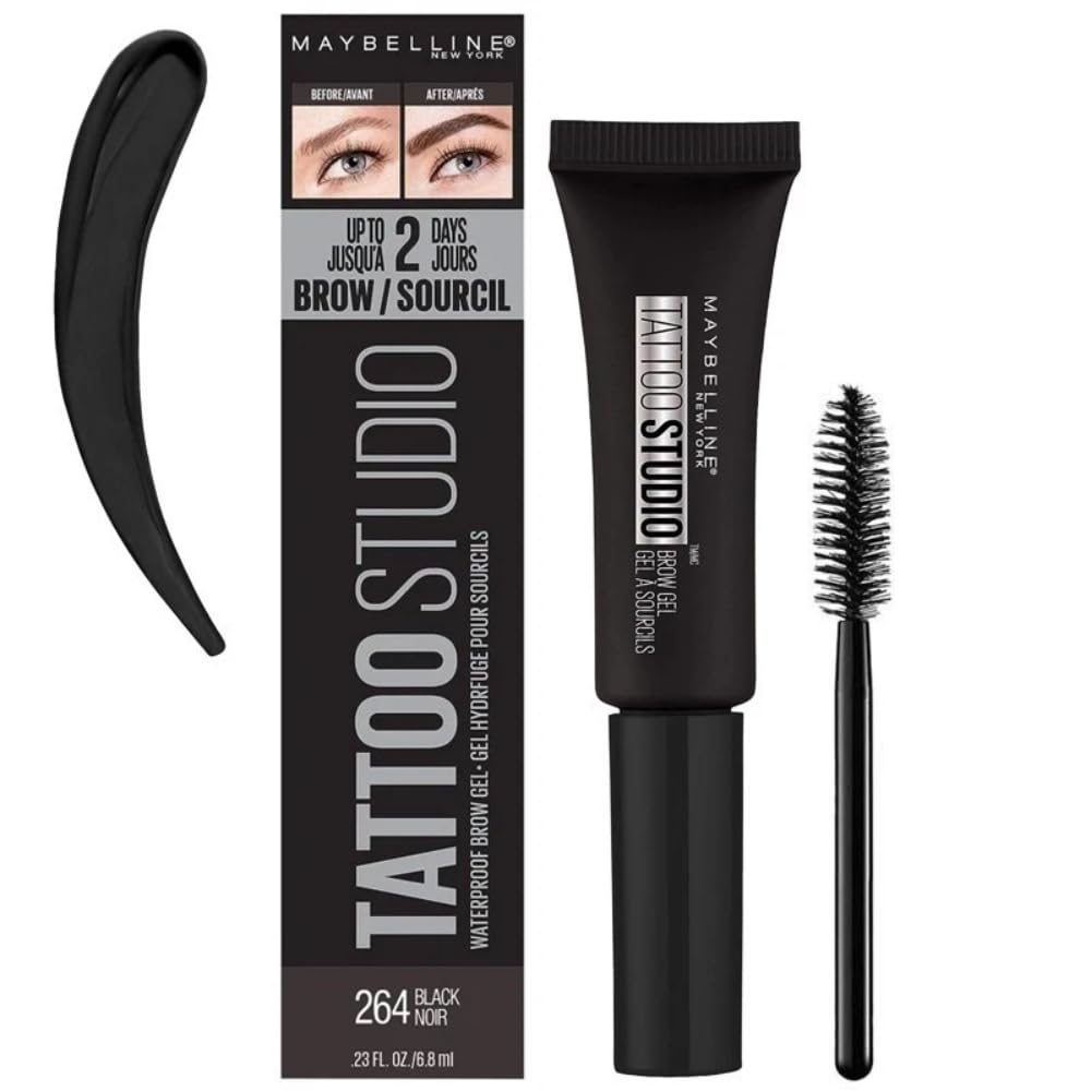 Photo 1 of Maybelline TattooStudio Waterproof Eyebrow Gel Makeup, 264 BLACK, 1 Count