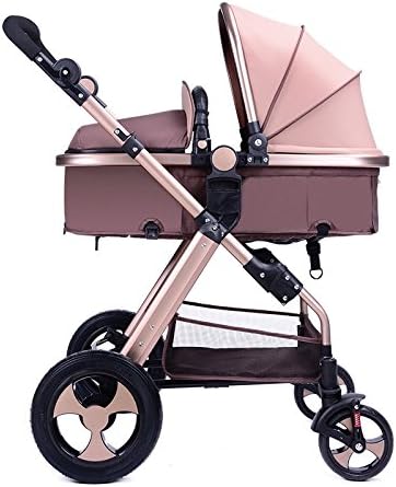 High View Folding Baby Stroller,adopt Non-Pneumatic Tire Wheel, Free Use in Winter to Summer.Easy Replacing Armrest and Eating Tray (Coffee)