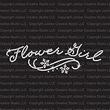 Flower Girl Flourish Iron On Rhinestone Crystal T-Shirt Transfer by Jubilee Rhinestones
