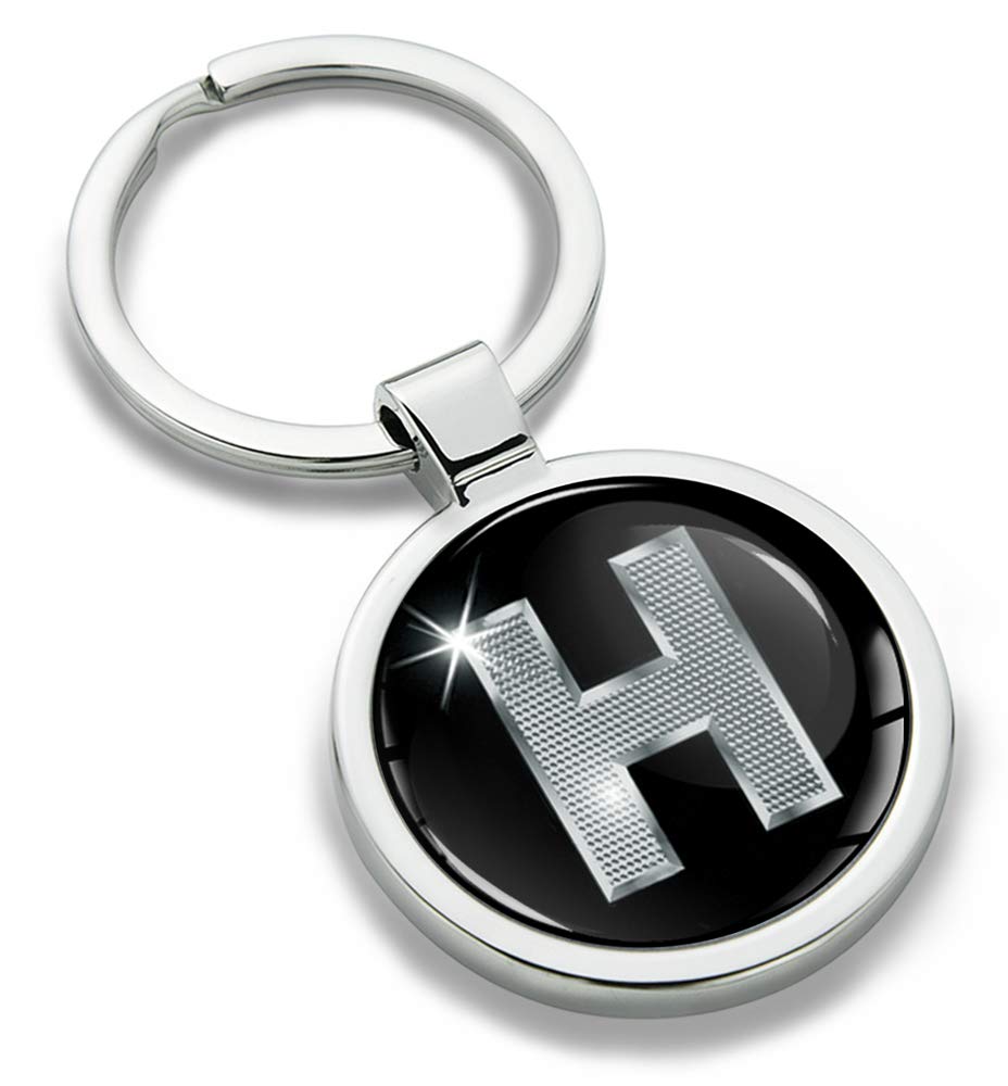 Biomar Labs Letter Keychain Alphabet Initial Keyring 3D Metal Stainless Steel Personalised Initials Charm for Car Keys House Keys Available in Silver (H in Silver KK 8) — image 1