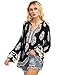 Floerns Women's Boho Mexican Print Loose Casual Long Sleeve Tunic Top Blouse