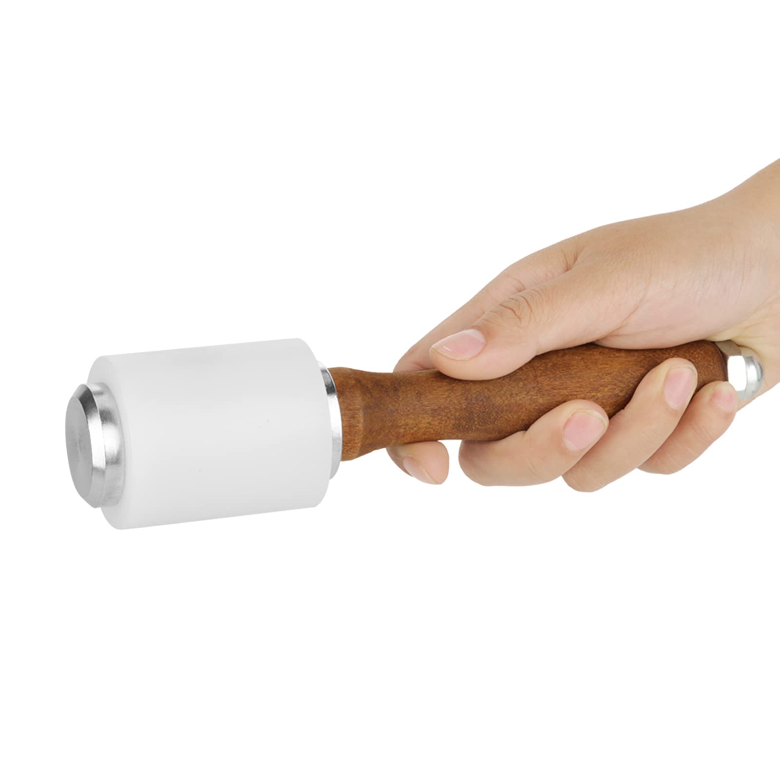 Leather Carving Mallet, Nylon Hammer Wood Handle Mallet Craft Tool Cowhide Sew Wooden with for DIY Stamping Club Straight Head 8.26 Inch Solid Maul T Shape Handcraft Jewelry Woodworking Tool