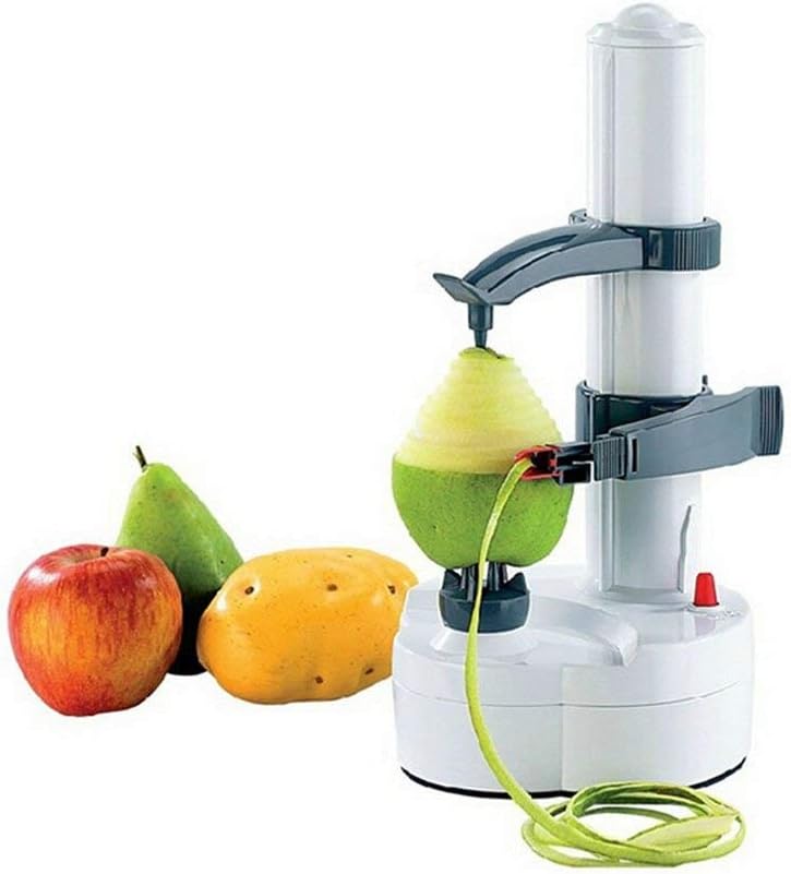 TongBF Multifunctional Electric Automatic Peeler Stainless Steel Fruit and Vegetable Peeler Machine for Apple and Potato (Black) (White)