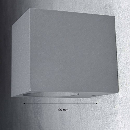 Licht-Erlebnisse Außenlampe Garten AALBORG in Anthrazit Aluminium Glas Downlight GU10 IP44 Wandleuchte Außen Balkon Haus – Bild 5