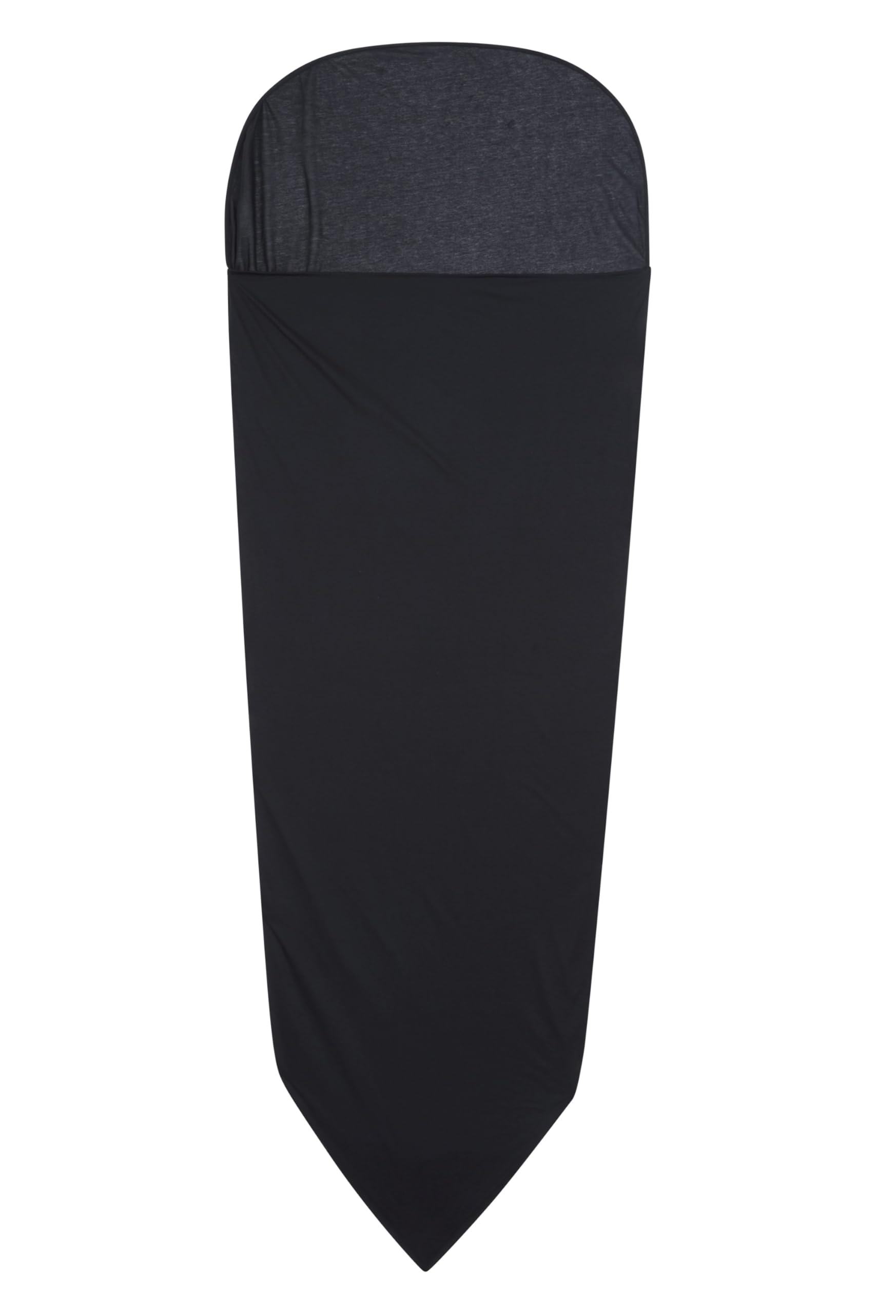 Mountain Warehouse Thermal Mummy Sleeping Bag Liner -220cmX85cmX51cm, Stretchy Knit Travel Sheet - For Spring Summer Black