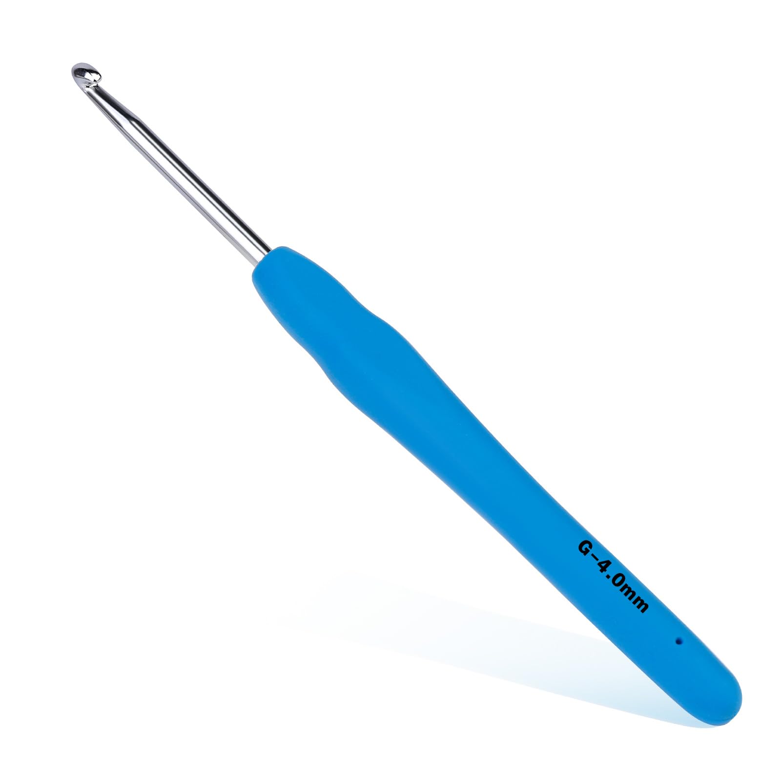 Crochet Hook, 4.0 mm Ergonomic Crochet Hook, Crochet Needles for Arthritic Hands, Knitting Needles with Soft Handle Beginners and Experienced Hobbyists (4.0 mm)