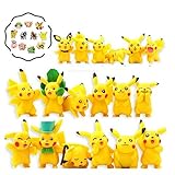 Pikachu Cake Topper Figures | 18PCS Cupcake Toys | Bonus Sticker Card Included MadeinUSA