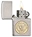Zippo US Navy Emblem Brushed Chrome Pocket Lighter
