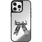 CASETiFY Mirror Case for iPhone 16 Pro Max [Reflective / 4.9 ft. 1X Military Grade Drop Protection/Compatible with Magsafe] - Metallic Ribbon - Silver on Black