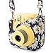 Woodmin Compatible Groovy PU Leather Camera Case with Shoulder Strap for Fujifilm Instax Mini 9 8 8+ Camera (Daisy)