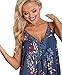 PRETTYGARDEN Women's Spaghetti Strap Floral Print Deep V Neck Boho Maxi Long Flowy Dress with Pocket (Blue, Medium)