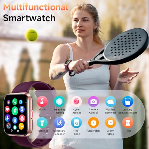 Quican Smart Watch for Women (Calls/Messages/Notifications), 1.8" Ai Assistant Smart Watch for iPhone/Andriod, 3ATM Fitness Tracker Watch with Heart Rate/SpO2/Sleep Monitor, 120+ Sport Pedometer Watch