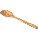 Calphalon Edge Cooking Spoon, 13-Inch Italian Olive Wood Kitchen Spoon, Wooden Stirring Spoon for Mixing, Serving &amp; Nonstick Cookware, Heat-Resistant Durable Design