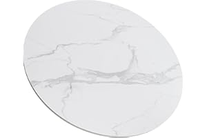 SSTBLEV 39.3" Round Sintered Stone Table Top - White | Heat & Scratch Resistant Durable Tabletop for Dining, Indoor/Outdoor, Pub & Home Office - All-Weather Use