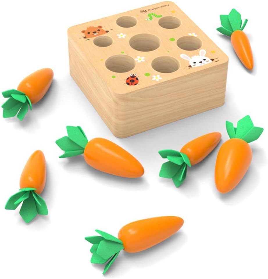 Yaosh Holzpuzzle carrot harvest wooden toys, carrot toys, sorting game wood for children, motor