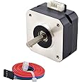 STEPPERONLINE Nema 17 Pancake Stepper Motor 1A 17Ncm Bipolar 1.8 Degree 4-Lead 23mm Body Length for 3D Printer CNC Extruder