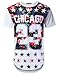 URBANCREWS Mens Hipster Hip Hop Floral Chicago 23 Longline T-Shirt White, M
