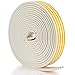 52Feet/16m Weather Stripping White - Epdm Foam Seal Strip by Savina, Anti-Collision Self Adhesive. Best Weatherstrip for Door/Window - 4 Seal (D Type - White)
