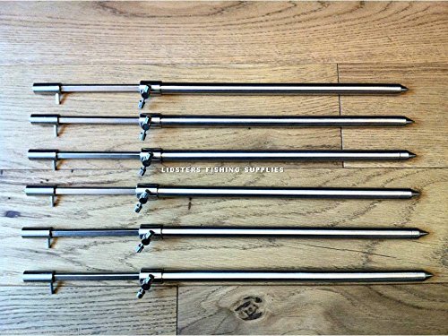 6 x New Solid Stainless Steel Bank Sticks 30-50cm Carp fishing Tackle T BAR NGT