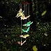 PATHONOR Solar Wind Chimes, Solar Led Butterfly Chimes Outdoor Indoor Color Changing Solar Light Mobile,Garden Green Automatic Light Sensor Outdoor Decor (Butterfly)