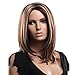 QianBaiHui Charming Straight Wigs for Women Daily Use Natural and Healthy Mixed Medium Length Brown wigs Bob Hairstyle