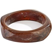 Landical 4 Pcs Colorful Square Acrylic Resin Bangle Bracelet