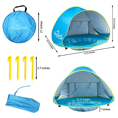 Monobeach Baby Beach Tent Pop Up Portable Shade Pool UV Protection Sun