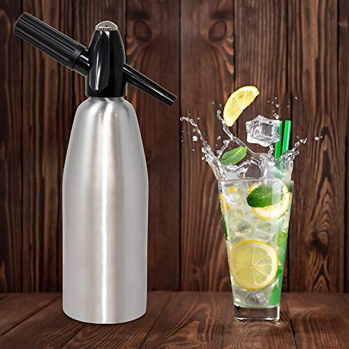 1 Liter Aluminium Soda Siphon Fizz Maker, Seltzer Water Creator, Soda Machine Carbonation Water