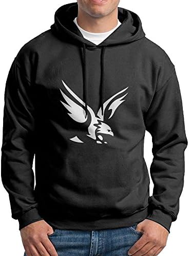 Fashion Men's Athletic Eagle Print Soft & Cozy Drawstring Sweatshirt Without Pocket Pullover Black S