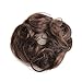Bella Hair Messy Bun Hair Piece Real Human Hair Scrunchies for Women Instant Curly Up-do Hair Extension (#2 Dark Brown)