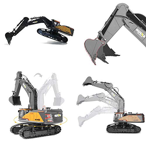 Hging Top Race 22 Channel Hobby-Fernbedienung Bagger, 1/14 RC-Bagger-Baufahrzeug RC-Traktor, Vollmetallbaggerspielzeug… – Bild 3