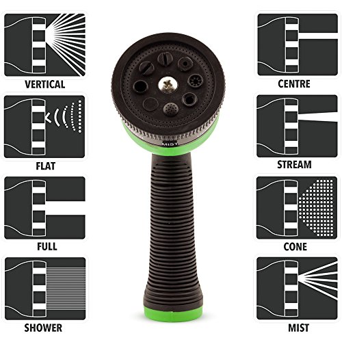Expandable Garden Hose - 50 Feet Green - Extra Strong Stretch Material with Brass Connectors - Bonus 8 Way Spray Nozzle, Carrying Bag and Hanger - by Joeys Garden - Thumbnail 5