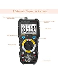 Multímetro digital, LIUMY recuento de 6000 Multi tester electrónico con RMS, detector de voltaje sin contacto, portátil Amp   Ohm   Volt   Temperatura, test de continuidad con retroiluminación LED