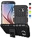 BELLETAS S6 case,Galaxy S6 Case,S6 2 in 1 Plastic and TPU Hybrid Rubber Strong Hard Back Heavy Duty Shockproof Protective Armor Cover Case with Stand for Mens Samsung Galaxy S 6 (Black)