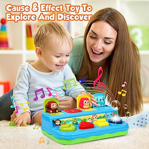 AINOI Preschool Early Development Cause and Effect Pop Up Toys, Light