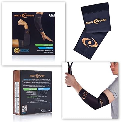 MediCopper Tennis Elbow Sleeve - Copper Fit Compression Brace - Stock Clearance - Unisex