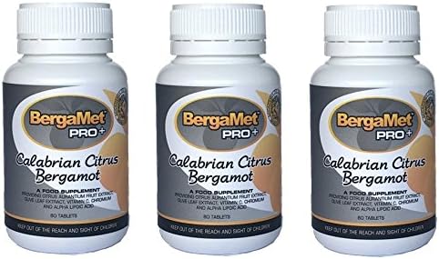 Bergamet Pro+, Calabrian Citrus Bergamot for Cholesterol and Metabolic Health Supplement Pack of 3 (180 Capsules)