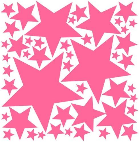 Multi Size Star Wall Decals, WallPOPS Color Flirt Pink
