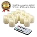 Tea Lights Battery Operated Candles with Remote Flameless Votive Candle LED Tea Light with Timer, Realistic Flickering Tealights Fake Candle Holiday Decoration Battery Remote Candles (12 Set x 1.3